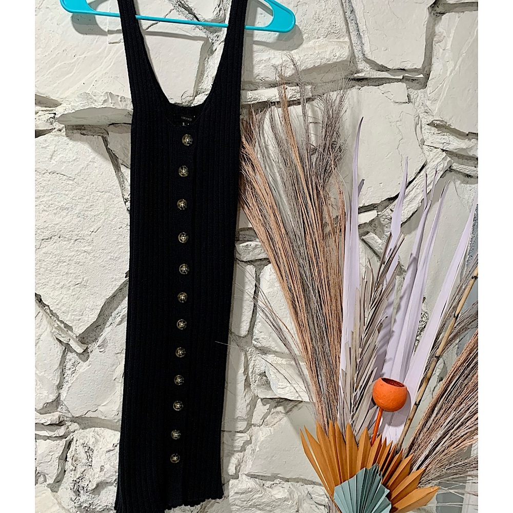 Mid Length Black Textured Dress from Forever 21